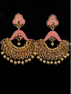 Reverse Ad Earrings With Meenakari Work